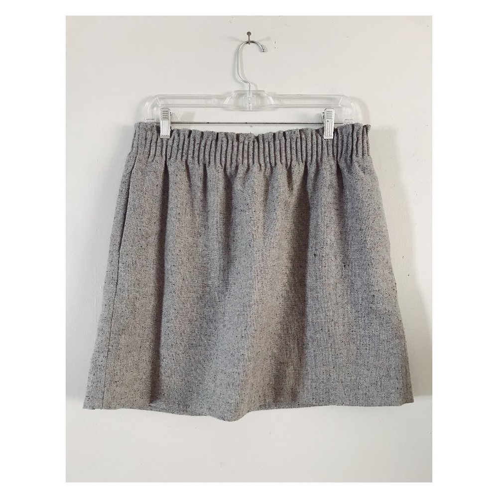 J. Crew Gray Wool Paperbag Waist Mini Skirt Sz 10